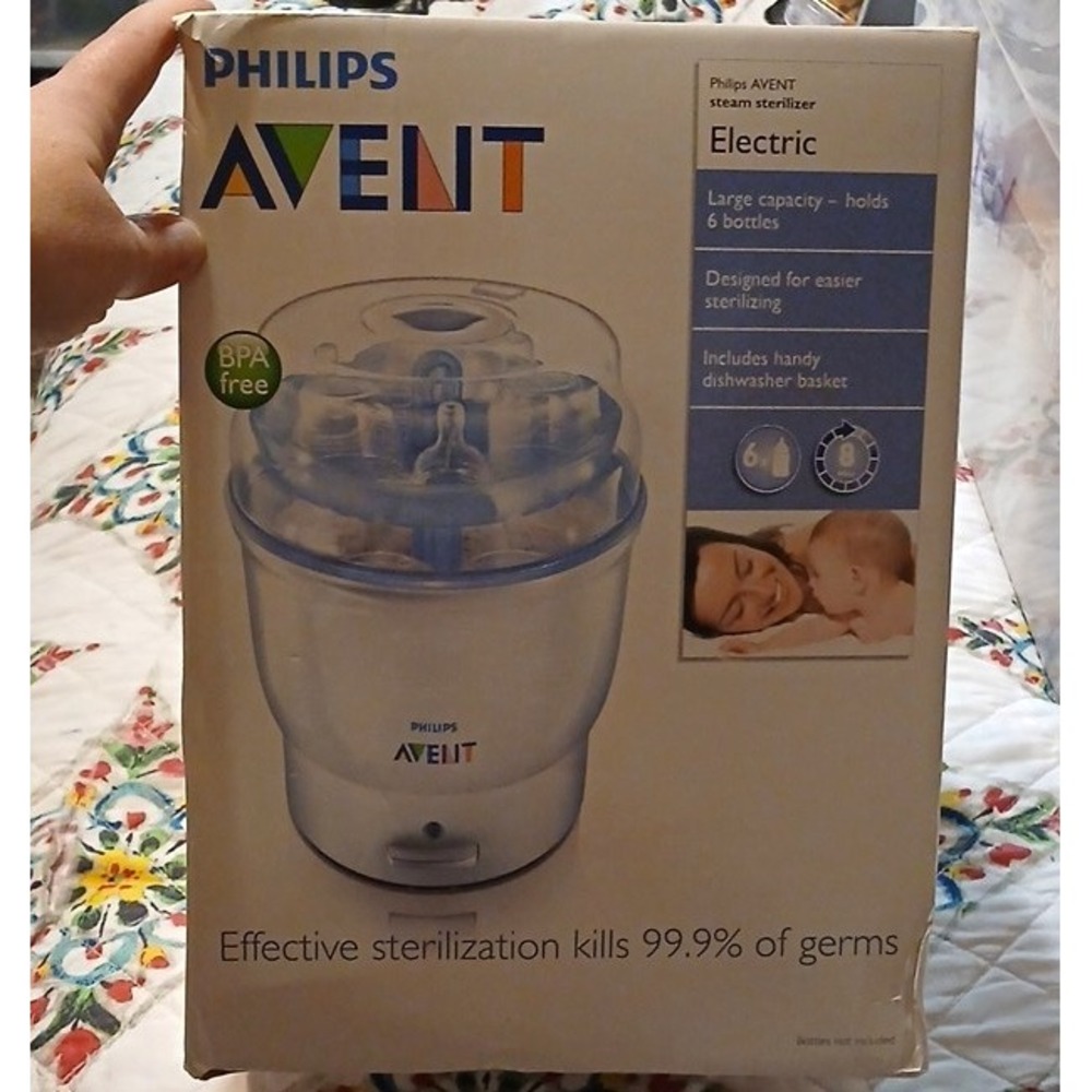 Philips AVENT Electric Steam Sterilizer BPA Free Holds 6 Bottles White/Clear